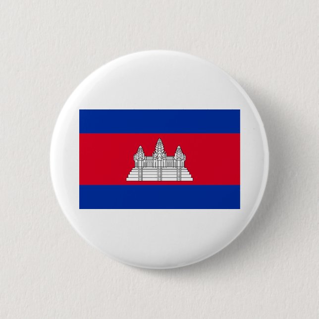 Badge Rond 5 Cm Drapeau du Cambodge (Devant)