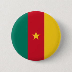Badge Rond 5 Cm Drapeau du Cameroun