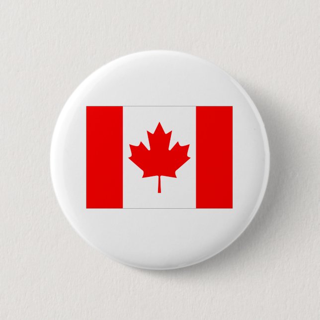 Badge Rond 5 Cm Drapeau du Canada (Devant)