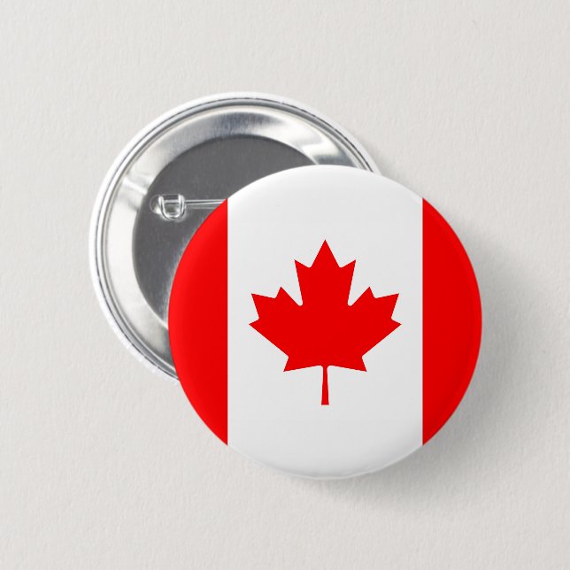 Badge Rond 5 Cm Drapeau du Canada (Devant & derrière)