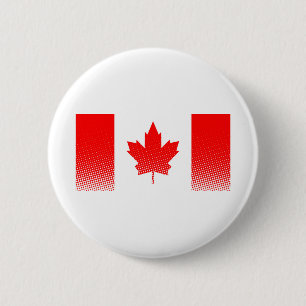 Badge Rond 5 Cm Drapeau Du Canada À Effet Halfton