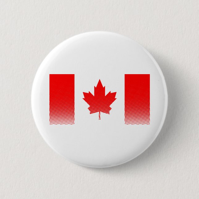 Badge Rond 5 Cm Drapeau Du Canada À Effet Halfton (Devant)