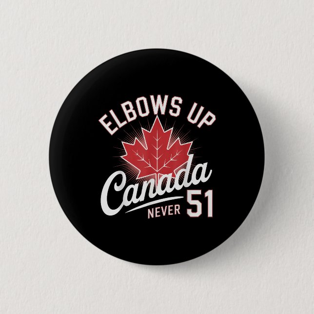 Badge Rond 5 Cm Drapeau du Canada Jamais 51 (Devant)