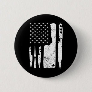 Badge Rond 5 Cm Drapeau du chef Knife Patriotique de Pâques Us