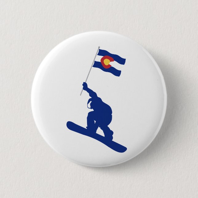 Badge Rond 5 Cm Drapeau du Colorado (Devant)