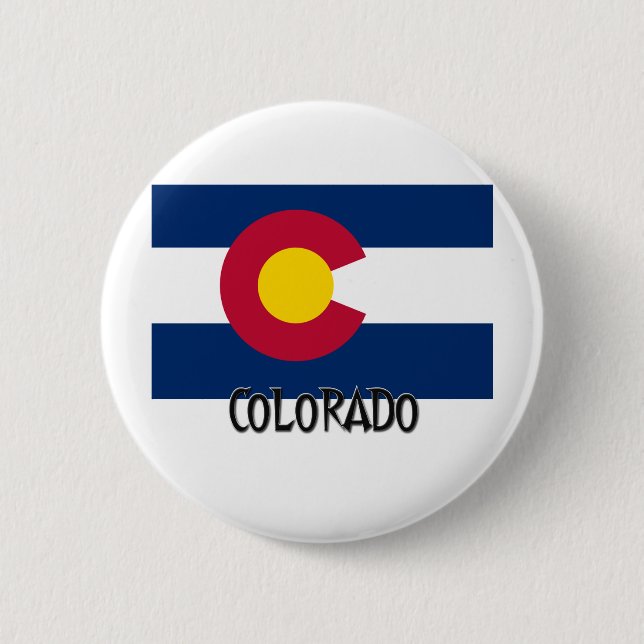 Badge Rond 5 Cm Drapeau du Colorado (Devant)