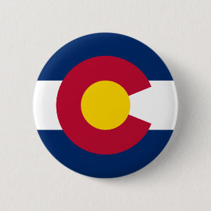 Badge Rond 5 Cm drapeau du Colorado, l'État du centenaire, les Col