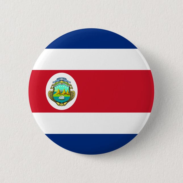 Badge Rond 5 Cm Drapeau du Costa Rica (Devant)