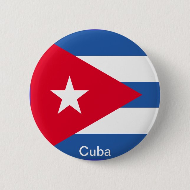 Badge Rond 5 Cm Drapeau du Cuba (Devant)