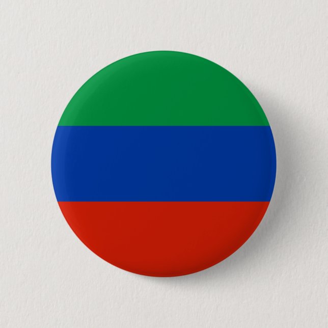 Badge Rond 5 Cm Drapeau du Daghestan (Devant)