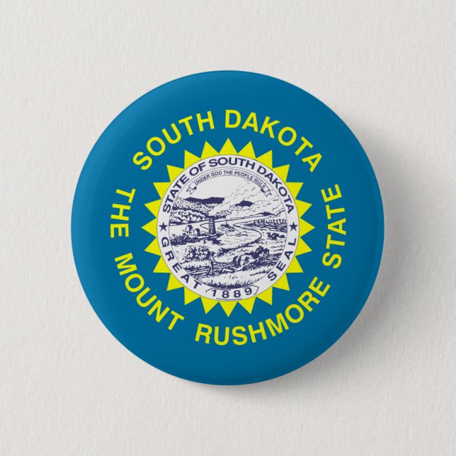 Badge Rond 5 Cm Drapeau du Dakota du Sud (Devant)