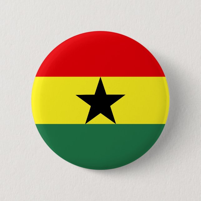 Badge Rond 5 Cm Drapeau du Ghana (Devant)