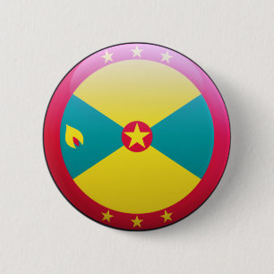 Badge Rond 5 Cm Drapeau du Grenada