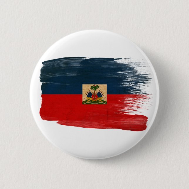 Badge Rond 5 Cm Drapeau du Haïti (Devant)