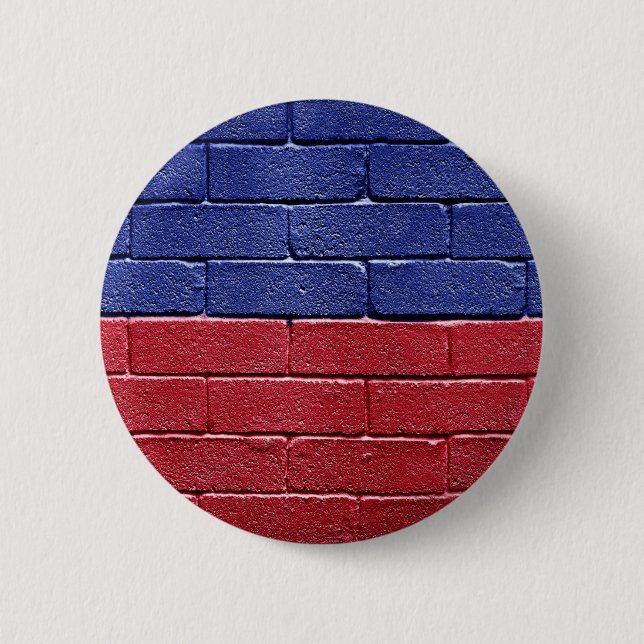 Badge Rond 5 Cm Drapeau du Haïti (Devant)