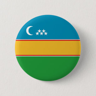 Badge Rond 5 Cm Drapeau du Karakalpakstan