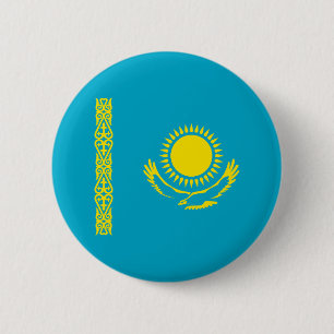 Badge Rond 5 Cm Drapeau du Kazakhstan