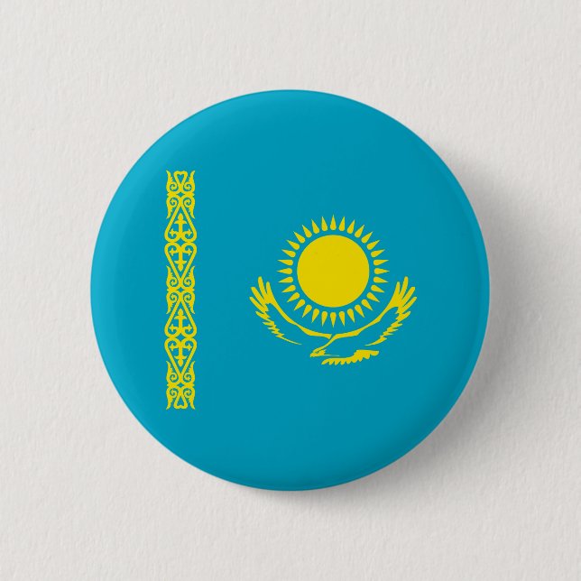 Badge Rond 5 Cm Drapeau du Kazakhstan (Devant)