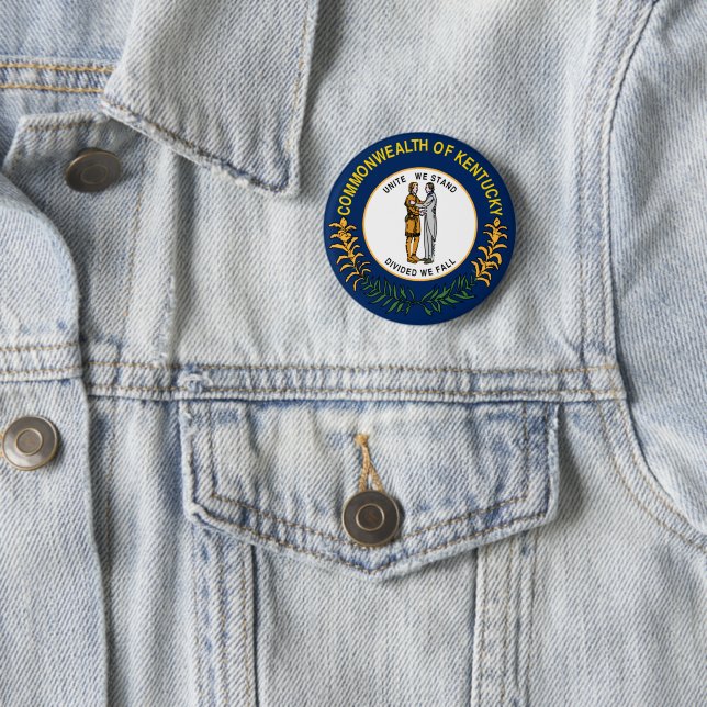 Badge Rond 5 Cm Drapeau du Kentucky (En situation)