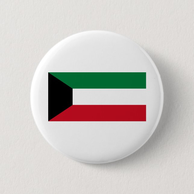 Badge Rond 5 Cm Drapeau du Koweït (Devant)