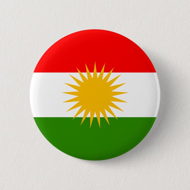 Badge Rond 5 Cm Drapeau du Kurdistan (Devant)