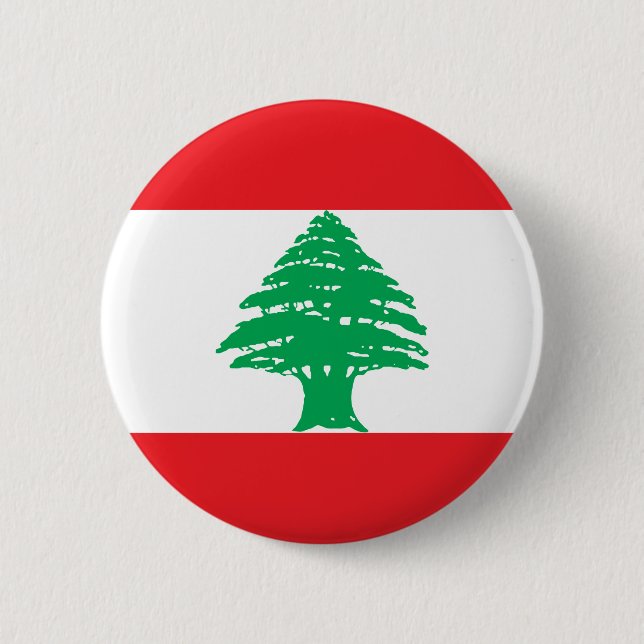 Badge Rond 5 Cm Drapeau du Liban (Devant)