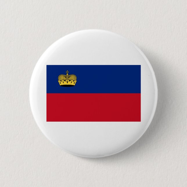Badge Rond 5 Cm Drapeau du Liechtenstein (Devant)