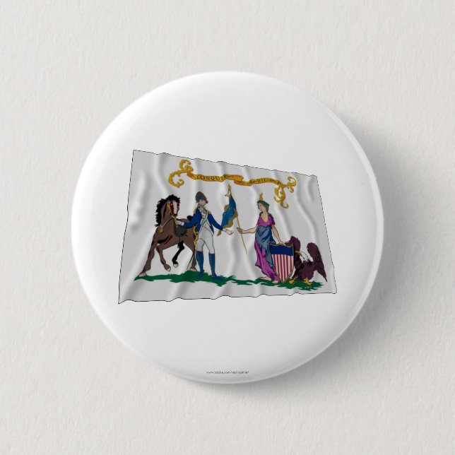 Badge Rond 5 Cm Drapeau du maître nageur de Washington (Devant)