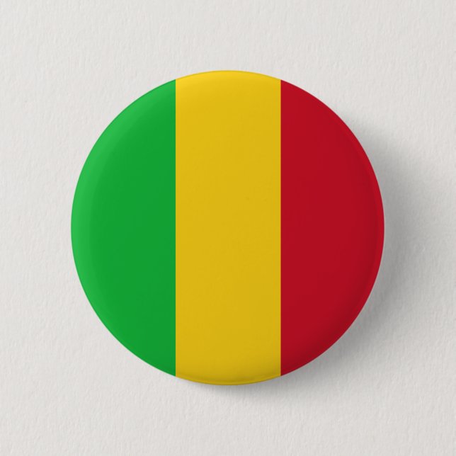 Badge Rond 5 Cm Drapeau du Mali (Devant)