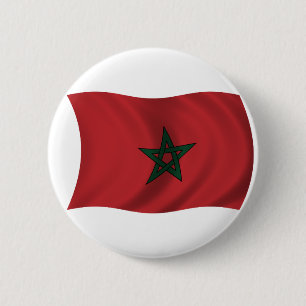 Badge Rond 5 Cm Drapeau du Maroc