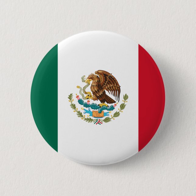 Badge Rond 5 Cm Drapeau du Mexique (Devant)