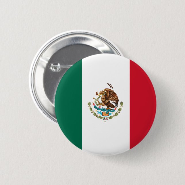 Badge Rond 5 Cm Drapeau du Mexique (Devant & derrière)