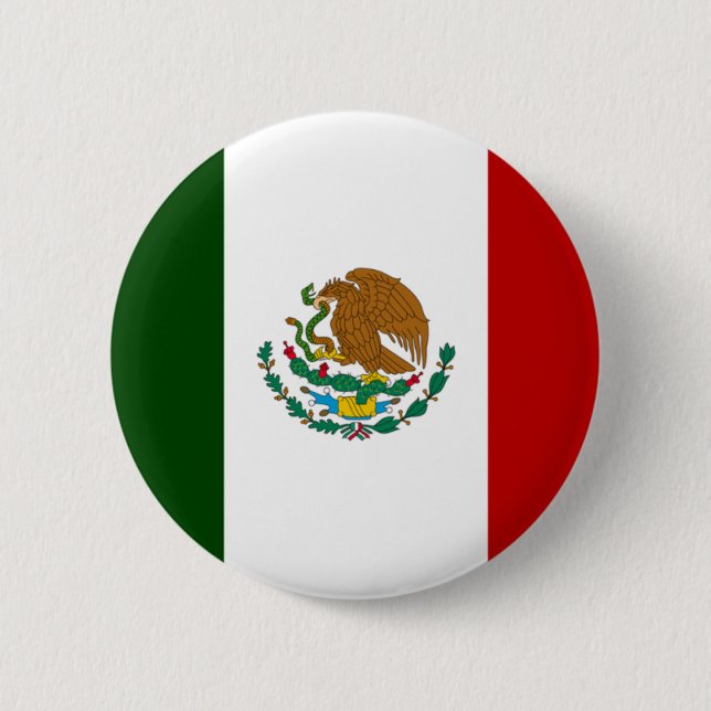 Badge Rond 5 Cm Drapeau du Mexique (Devant)