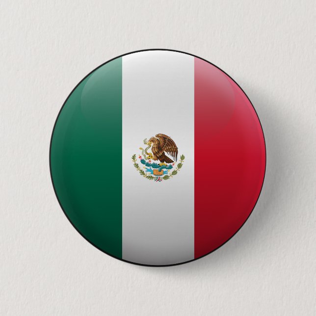 Badge Rond 5 Cm Drapeau du Mexique (Devant)