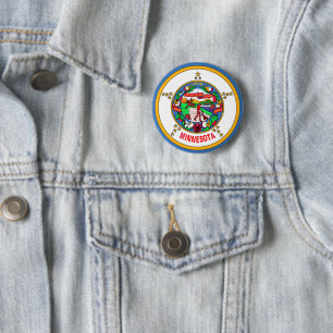 Badge Rond 5 Cm Drapeau du Minnesota