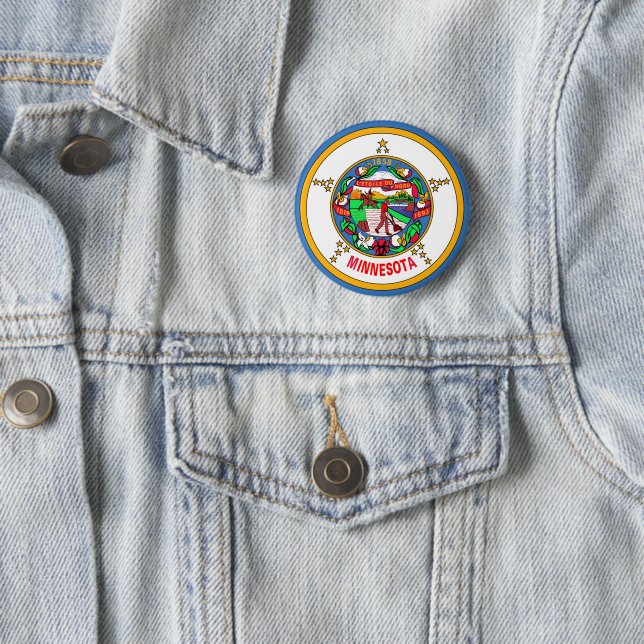 Badge Rond 5 Cm Drapeau du Minnesota (En situation)