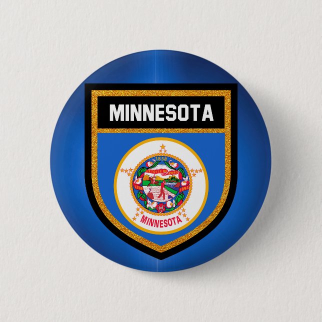 Badge Rond 5 Cm Drapeau du Minnesota (Devant)
