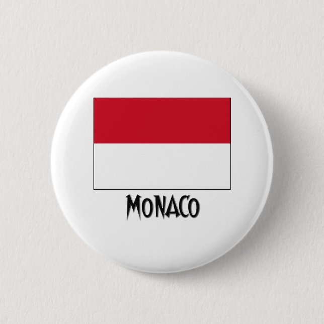Badge Rond 5 Cm Drapeau du Monaco (Devant)