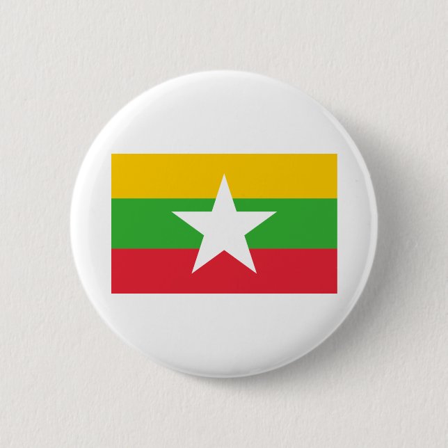 Badge Rond 5 Cm Drapeau du Myanmar (Devant)