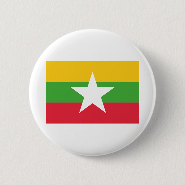 Badge Rond 5 Cm Drapeau du Myanmar (Devant)