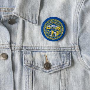 Badge Rond 5 Cm Drapeau du Nebraska