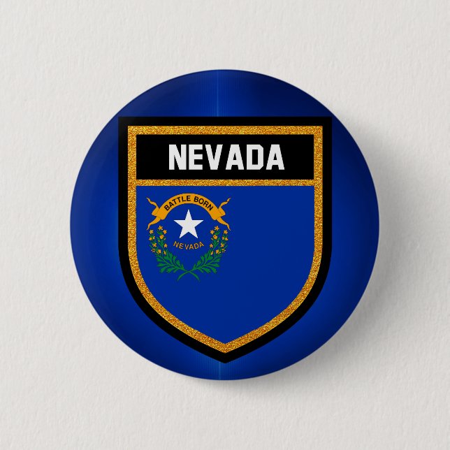 Badge Rond 5 Cm Drapeau du Nevada (Devant)