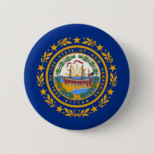 Badge Rond 5 Cm Drapeau du New Hampshire