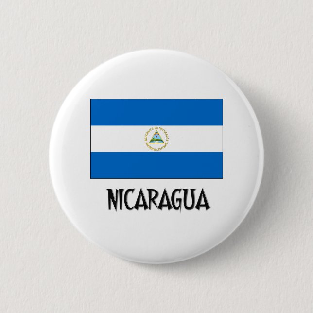 Badge Rond 5 Cm Drapeau du Nicaragua (Devant)