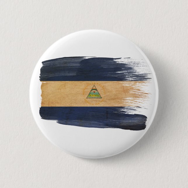 Badge Rond 5 Cm Drapeau du Nicaragua (Devant)