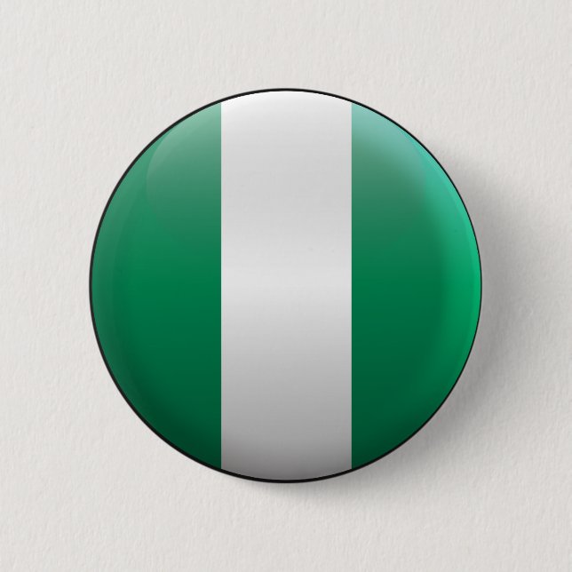 Badge Rond 5 Cm Drapeau du Nigéria (Devant)
