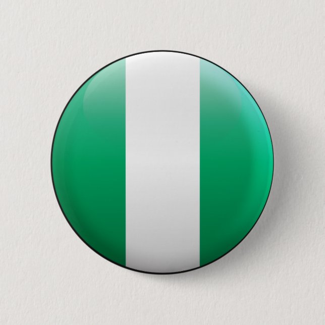Badge Rond 5 Cm Drapeau du Nigéria (Devant)