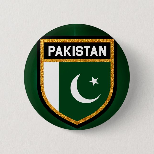 Badge Rond 5 Cm Drapeau du Pakistan (Devant)