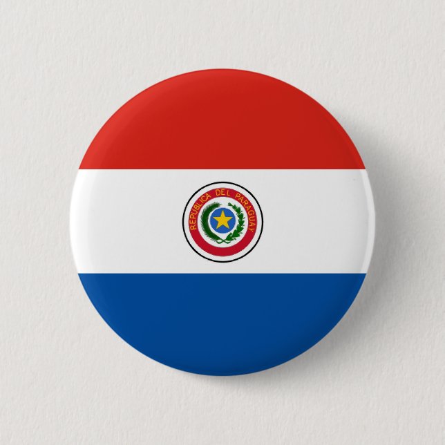 Badge Rond 5 Cm Drapeau du Paraguay (Devant)