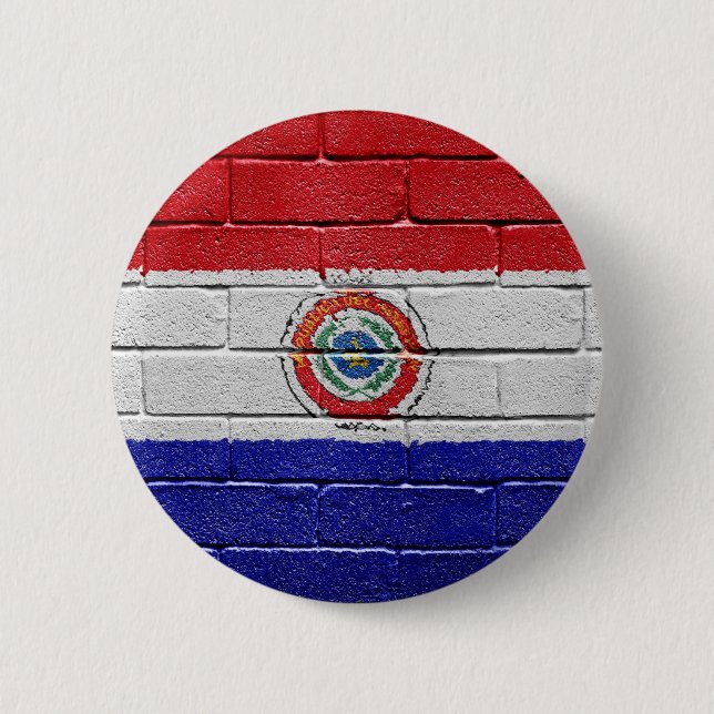 Badge Rond 5 Cm Drapeau du Paraguay (Devant)